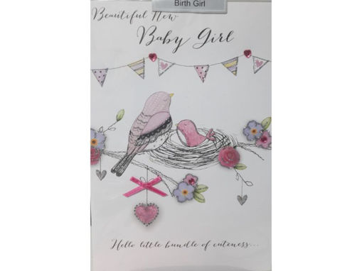 Picture of BABY GIRL BIRTH CARD